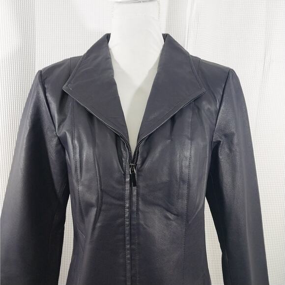 NWOT! EAST 5TH! LAVENDER PURPLE GENUINE LEATHER ZIPPER FRONT JACKET, COAT! SZ M - Picture 4 of 11